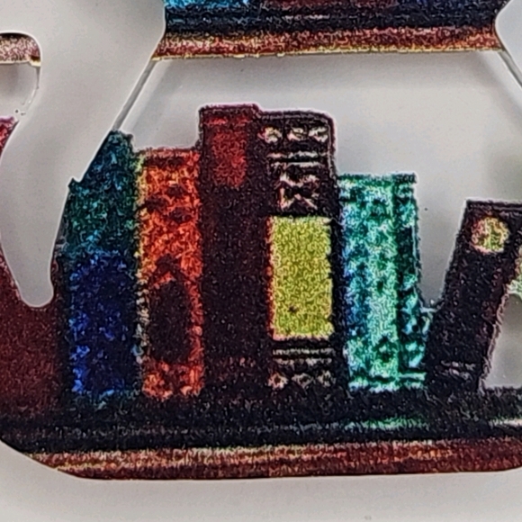 Cat Shaped Bookshelf Dangle Earrings  Lightweight Colorful Statement Jewelry NEW - Picture 5 of 9